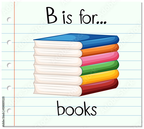 Flashcard letter B is for books