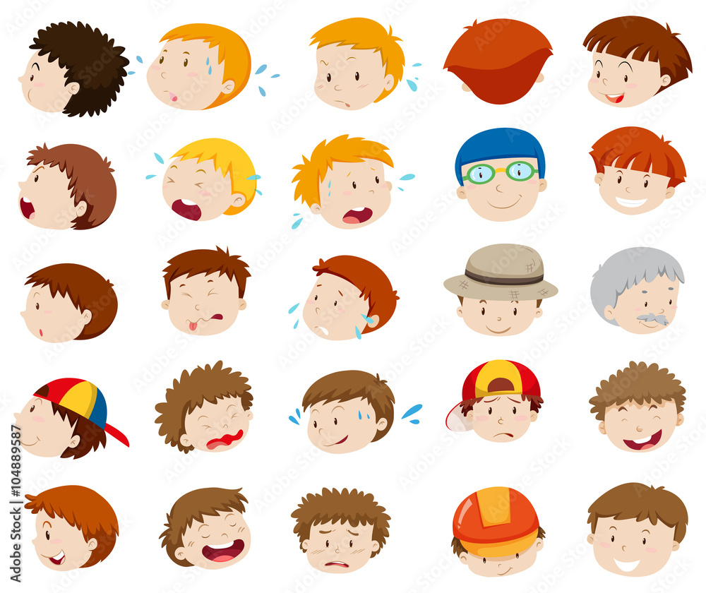Male faces with different emotions Male faces with different emotions