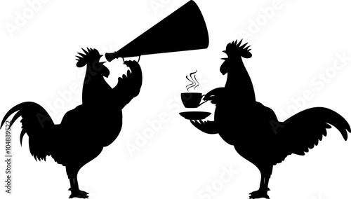 Slika na platnu crowing rooster - early morning