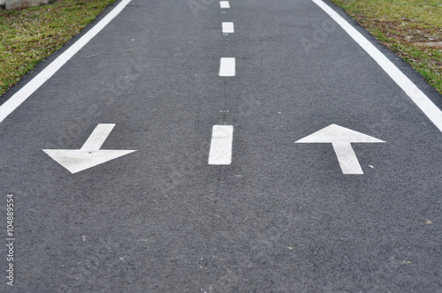 Bicycle road sign, bike lane © salajean