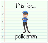 Flashcard letter P is for policeman