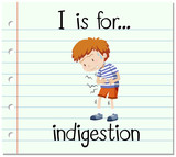 Flashcard letter I is for indigestion