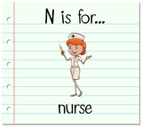 Flashcard letter N is for nurse