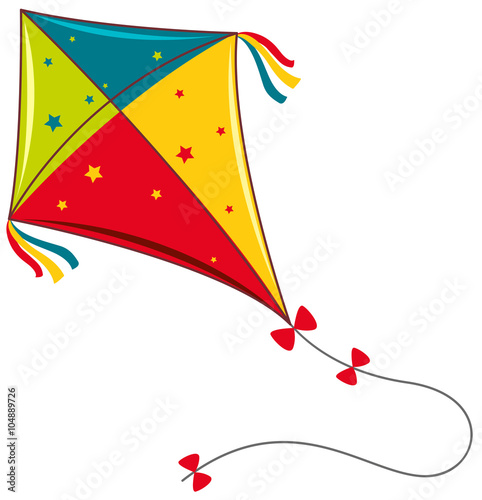 Colorful kite on white background photo