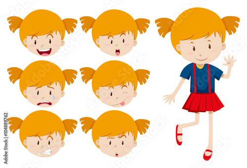 Cute girl with facial expressions
