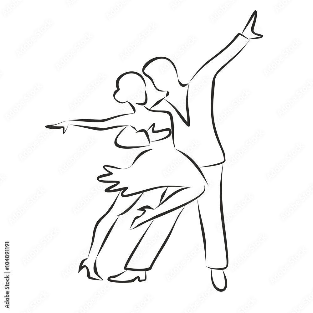 Silhouette of dancing couple