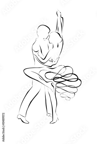 Silhouette of dancing couple