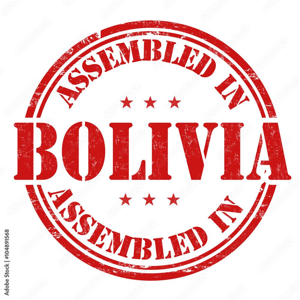 Assembled in Bolivia stamp