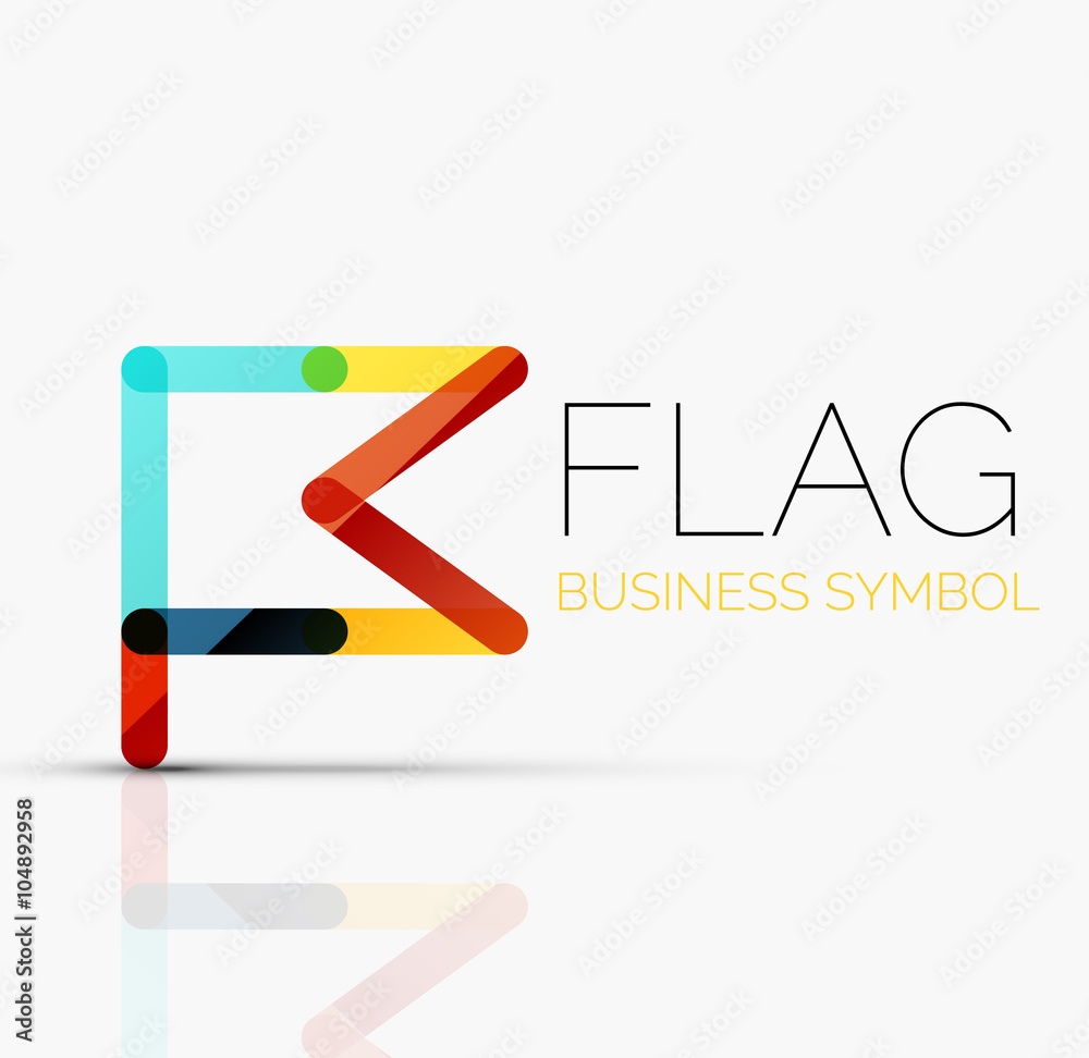 Logo flag, abstract linear geometric business icon Logo flag, abstract linear geometric business icon