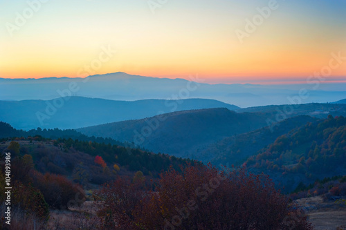 Sunset in the beautiful mou...