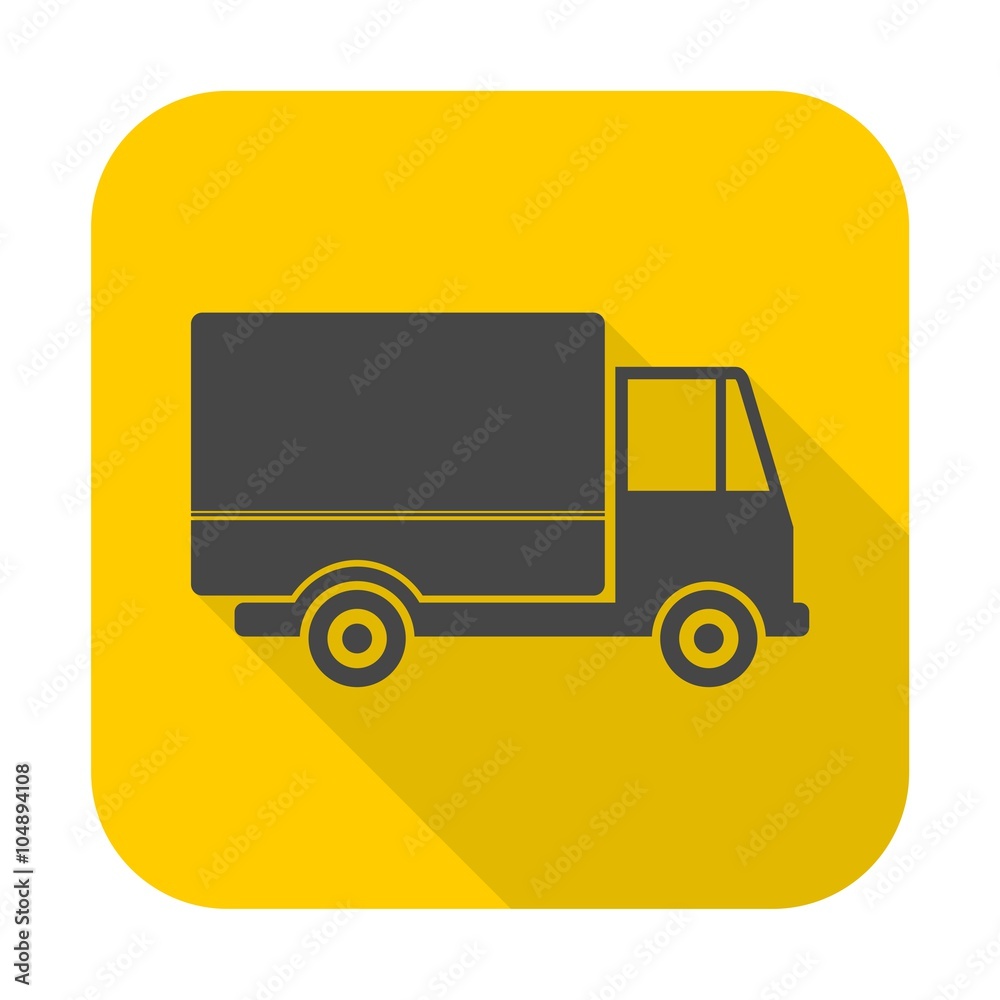 Simple web icon in vector: truck with long shadow Simple web icon in vector: truck with long shadow