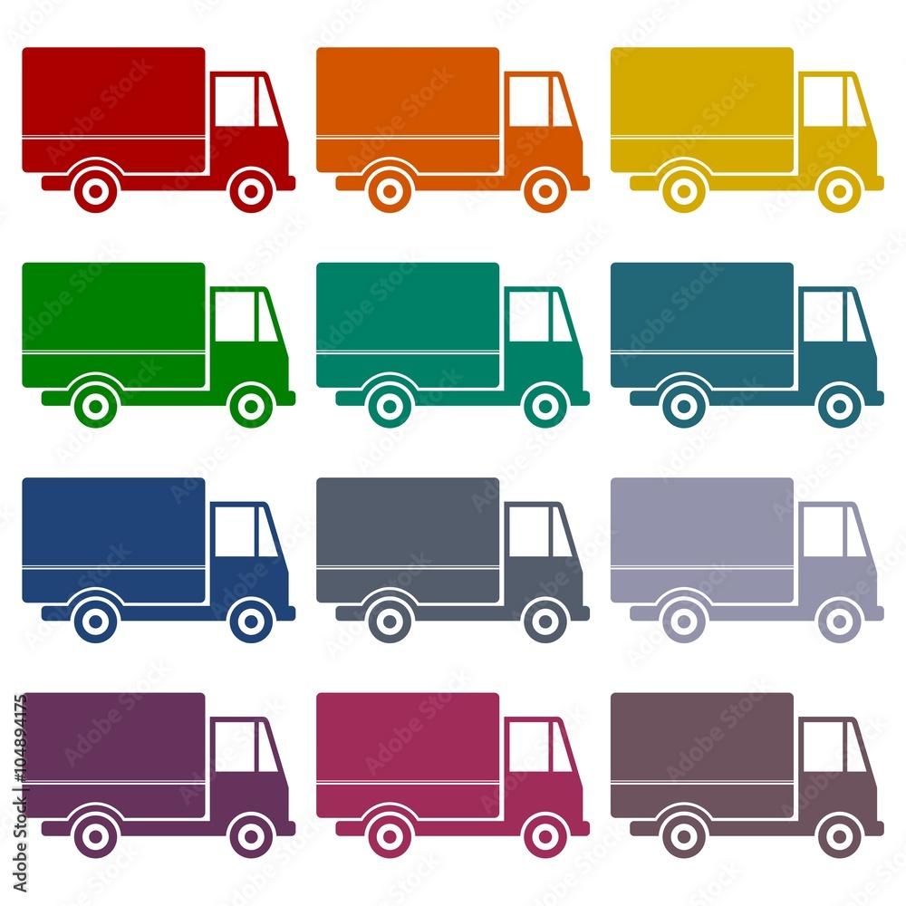 Simple web icon in vector: truck set Simple web icon in vector: truck set