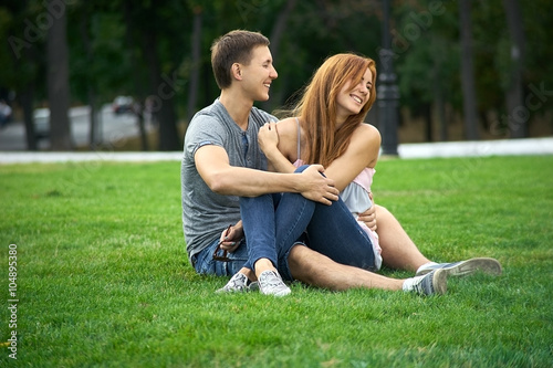 loving couple in the park