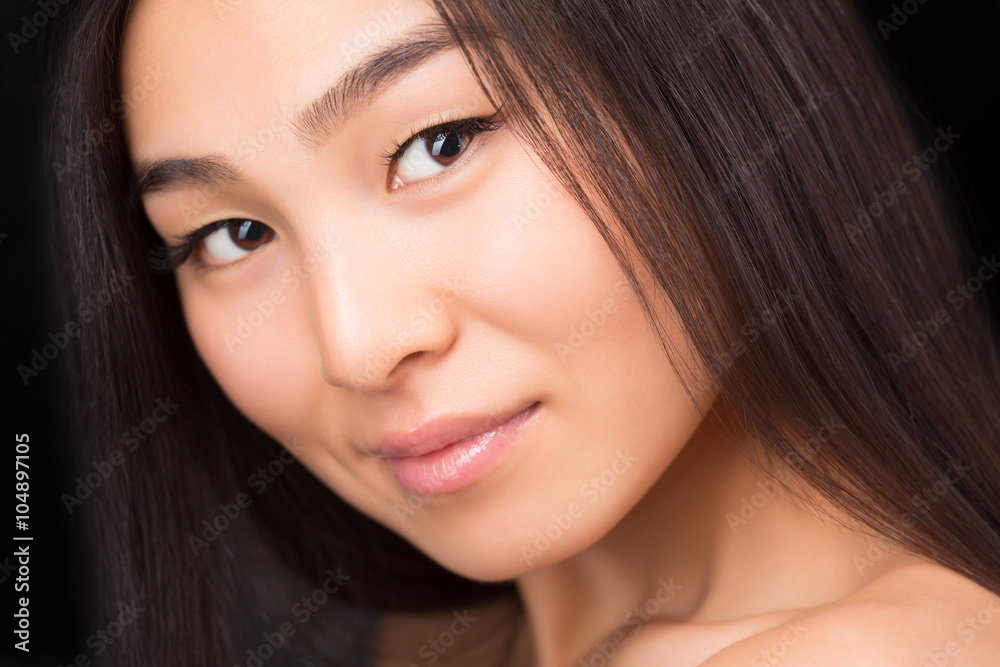 Close-up of face of Asian lady Close-up of face of Asian lady