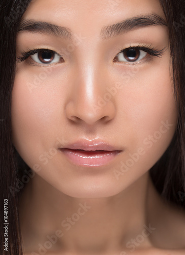 Close-up of face of Asian lady