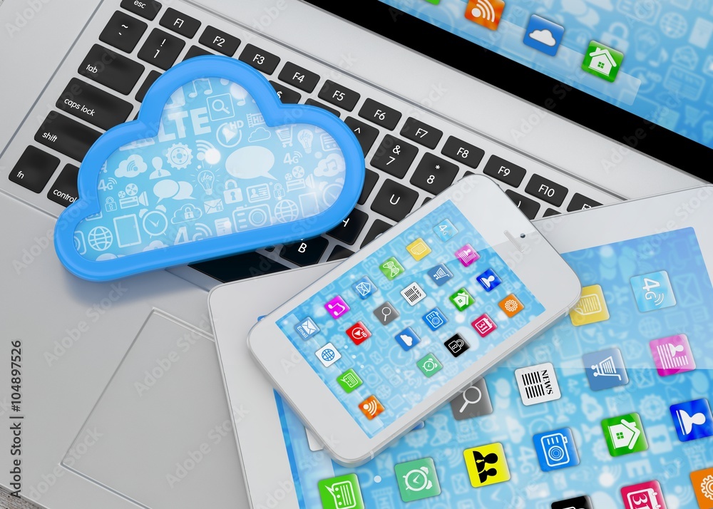 laptop, tablet pc, smart phone and cloud laptop, tablet pc, smart phone and cloud