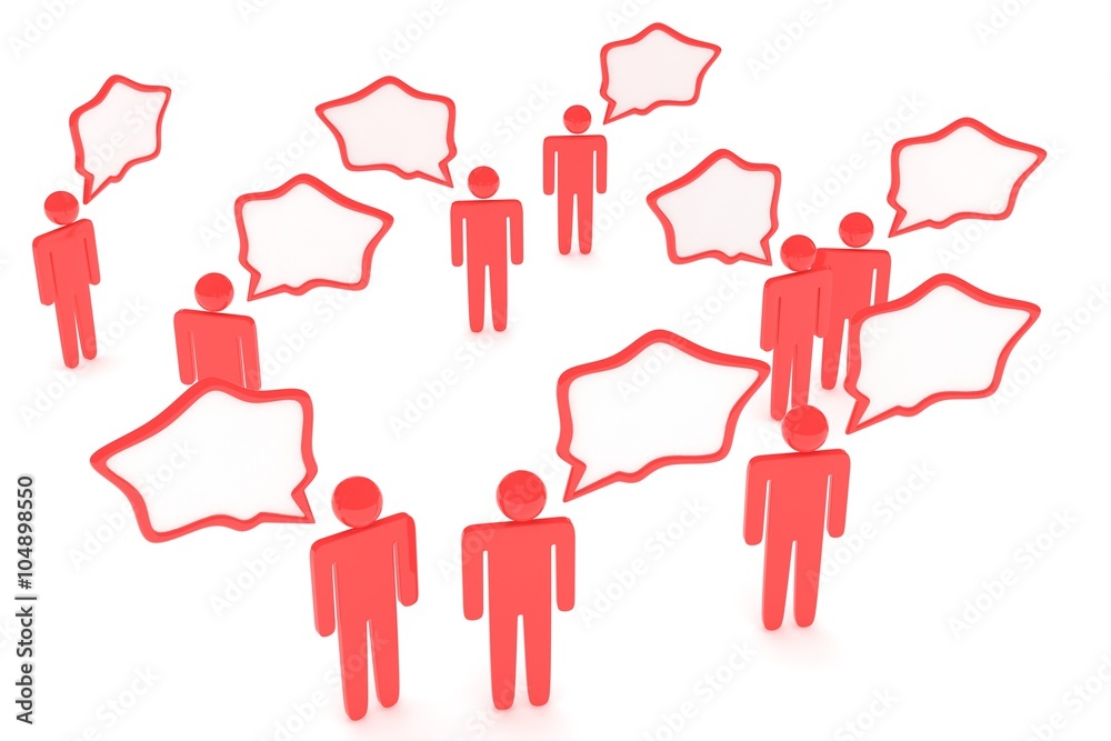 people with talk bubbles isolated over a white background people with talk bubbles isolated over a white background