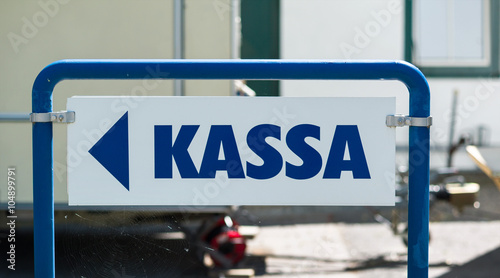 Schild Kassa