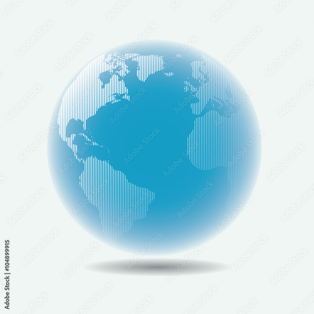 Raster linear globe with blur effect