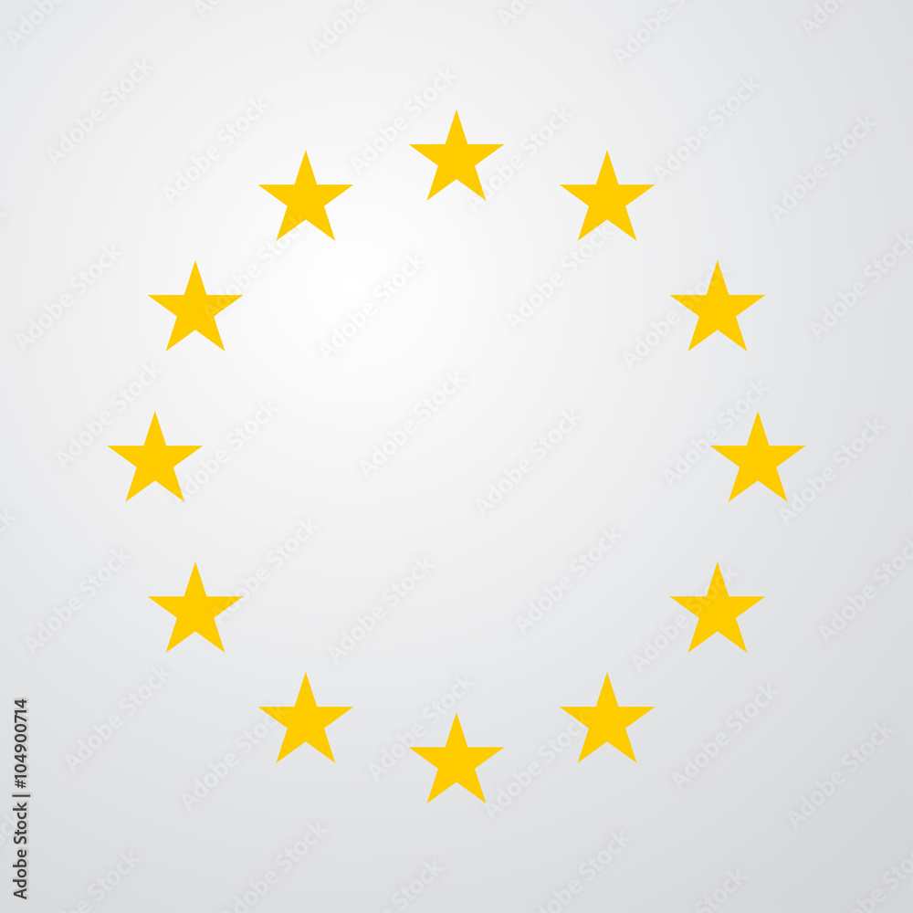 Icono plano estrellas de Union Europea en fondo degradado #2 - obrazy, fototapety, plakaty 