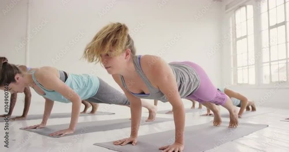 Yoga class multi racial group of women exercising fitness healthy lifestyle Yoga class multi racial group of women exercising fitness healthy lifestyle