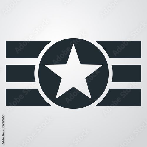 Icono plano logo USA en fondo degradado #1