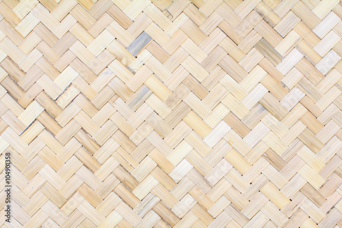 Closeup brown bamboo weaving texture  Woven wood pattern of thai