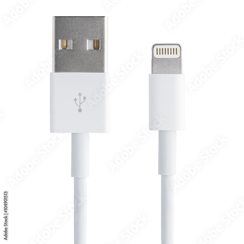 Photography White usb mobile charging cable