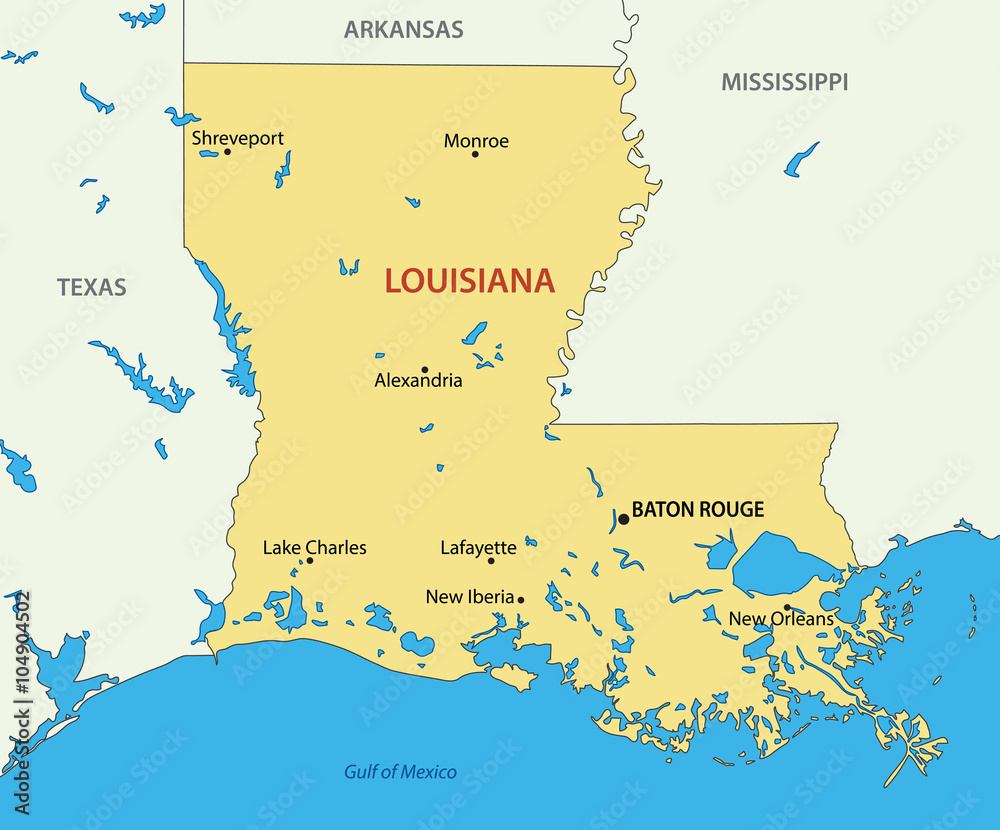 Louisiana - vector map