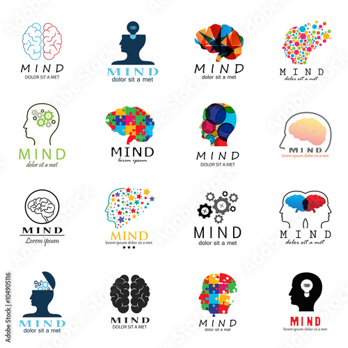 Mind Icons Set - Vector Illustration