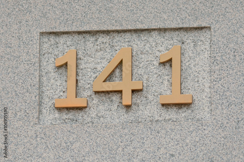 Obraz na płótnie house number 141 sign