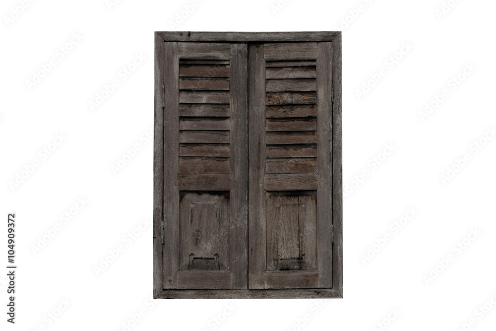 Close Wooden Window isolate on white background Close Wooden Window isolate on white background