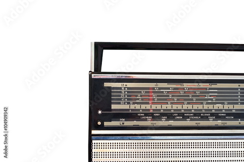 Retro radio frequency scale, isolated on white background