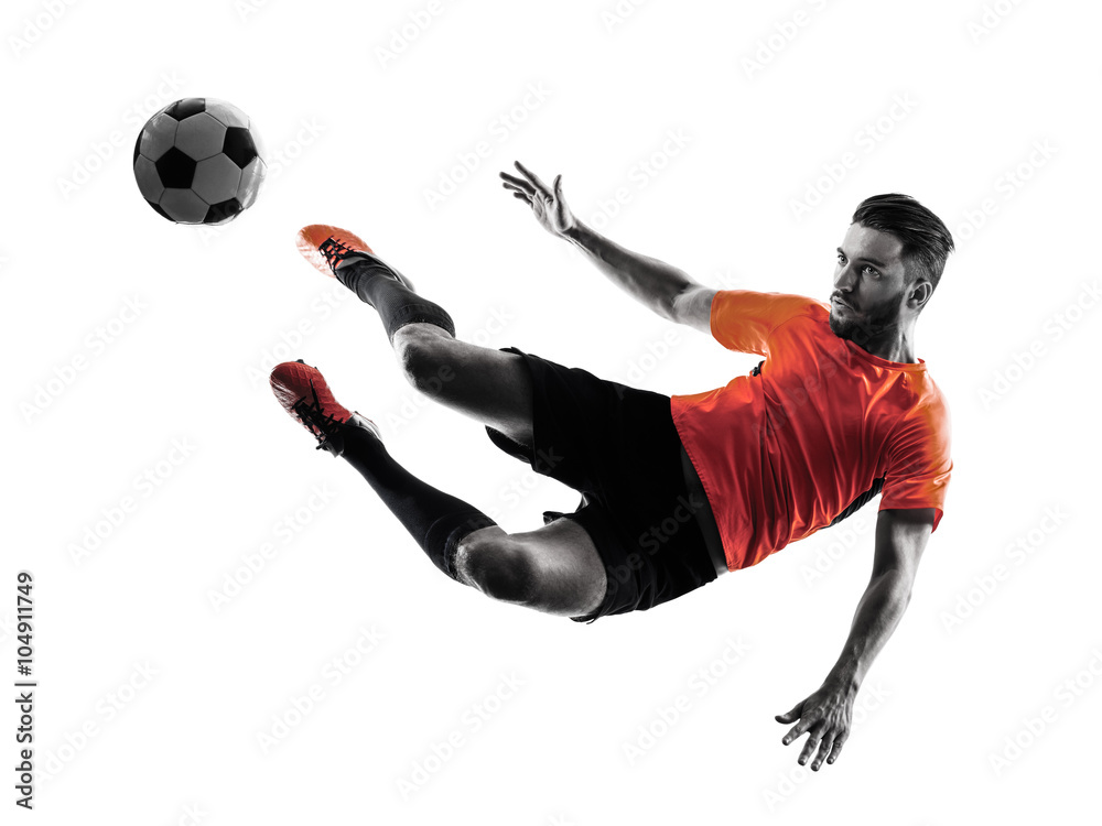 Soccer player Man Isolated silhouette Soccer player Man Isolated silhouette