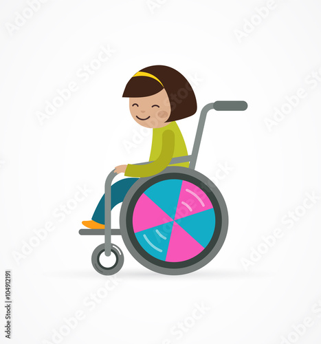 disabled child, girl in a wheelchair