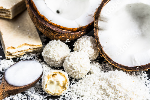 Coconut products: coconut oil and coconut candies