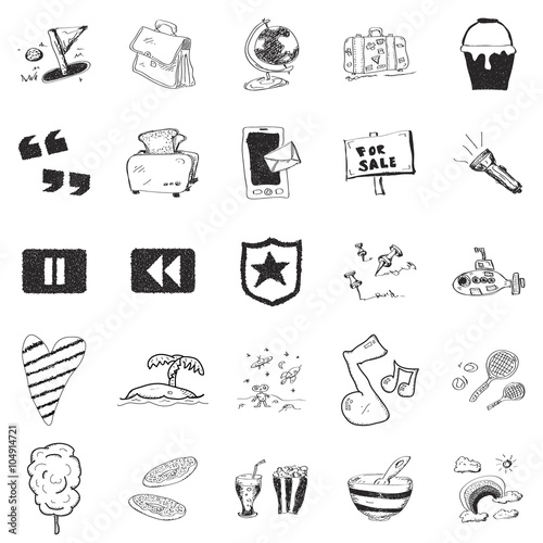 Set of 25 doodle illustrations