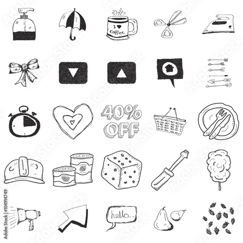 Set of 25 doodle illustrations