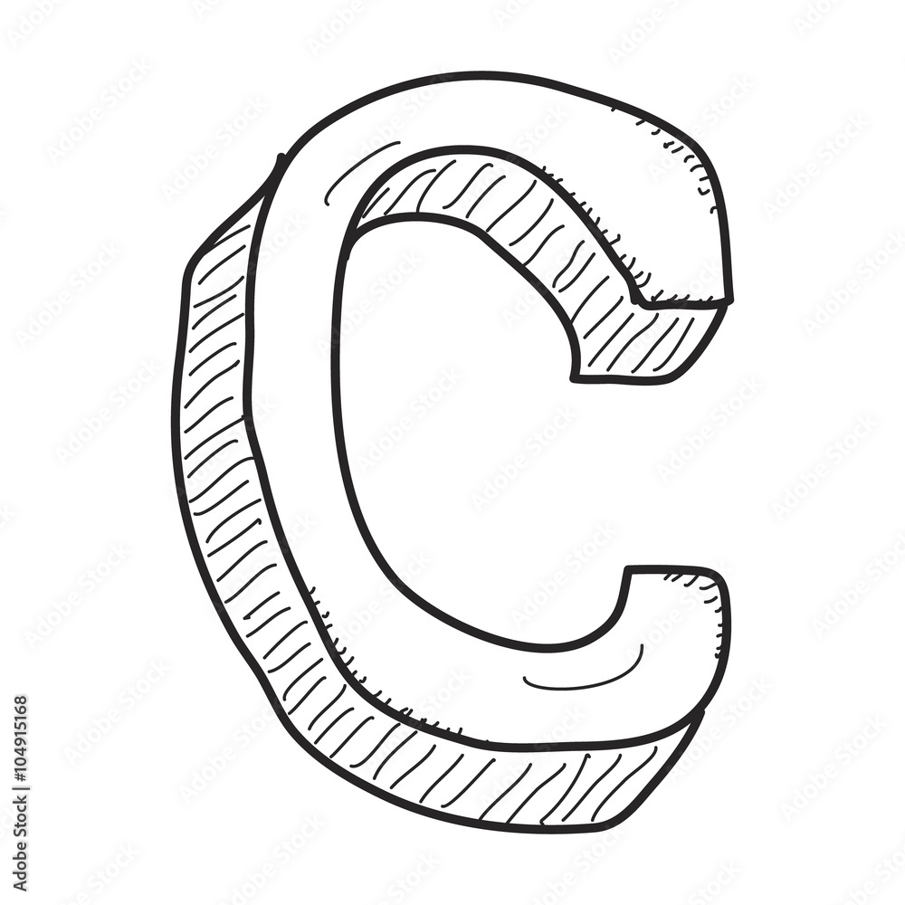 Simple doodle of the letter C Simple doodle of the letter C