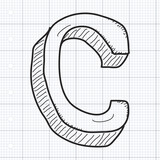 Simple doodle of the letter C