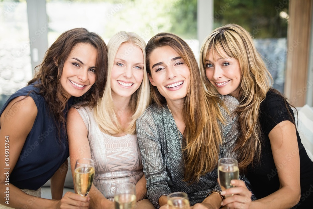 Obraz premium Portrait of beautiful women having drinks