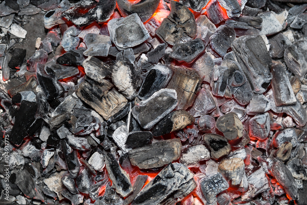 Burning coals.