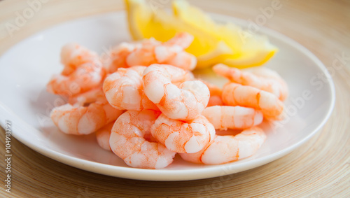 Canvas-taulu king prawns cooked and peeled
