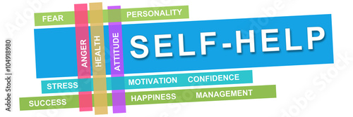 Self Help Wordcloud Colorful Stripes 