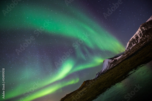 Northern Lights in Winter Night Sky, Iceland