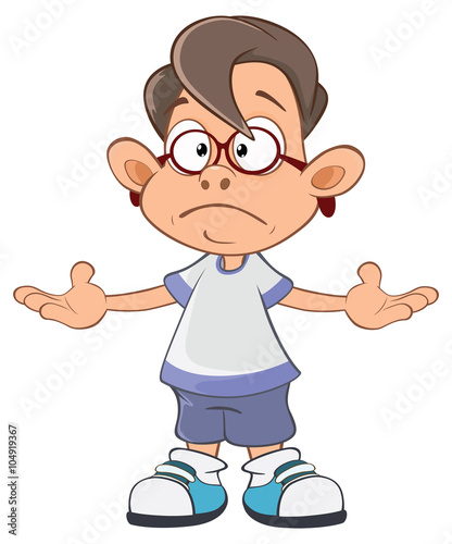 Illustration of Cute Little Boy 