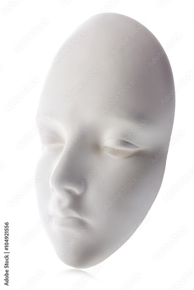 White mask close-up isolated on white background. White mask close-up isolated on white background.
