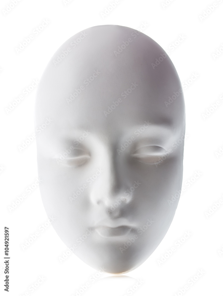 White mask close-up isolated on white background. White mask close-up isolated on white background.