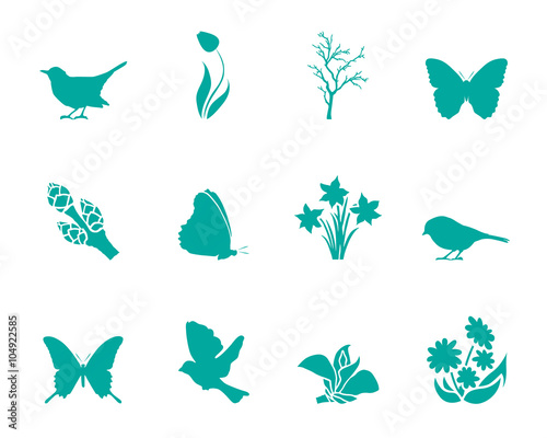 Symbole Frühling - Türkis