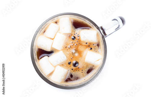 Fragrant coffee with mini marshmallows